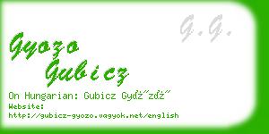 gyozo gubicz business card